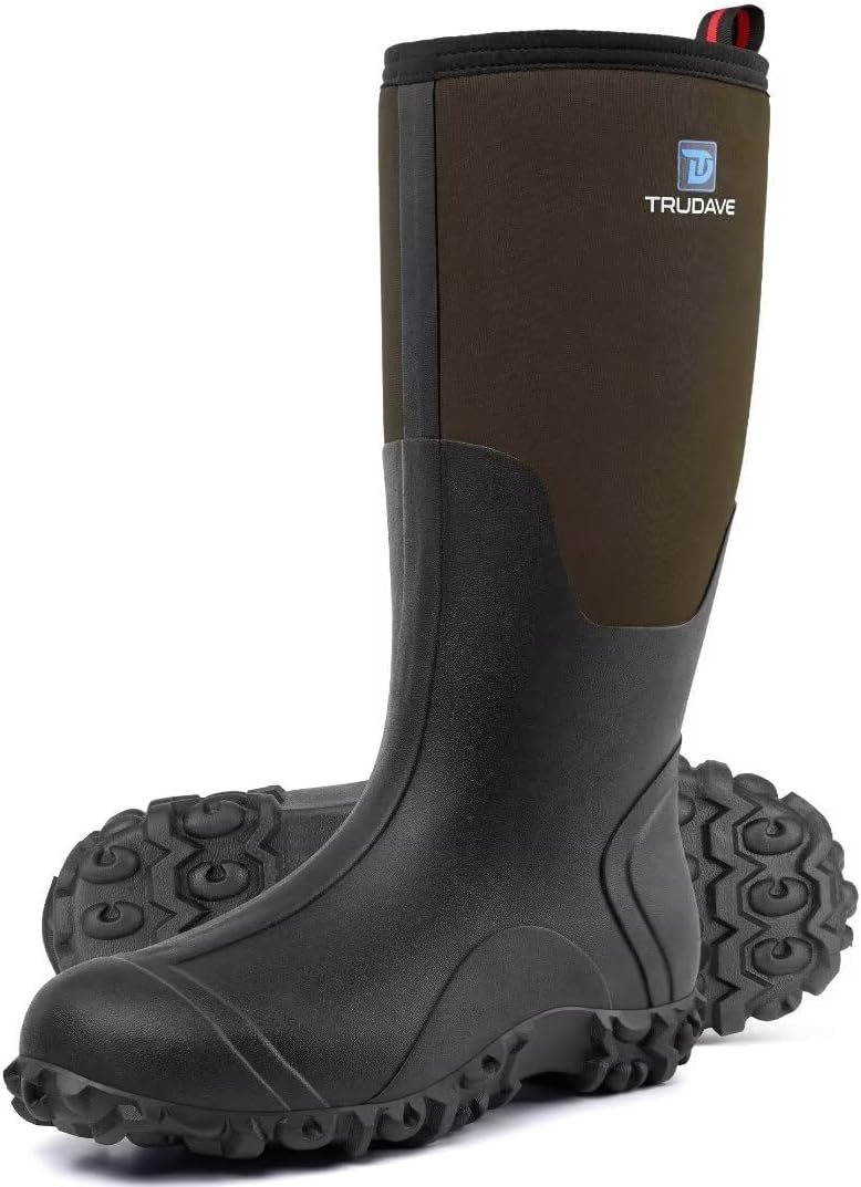 Waterproof Insulated Rubber Boots for Men with Steel Shank