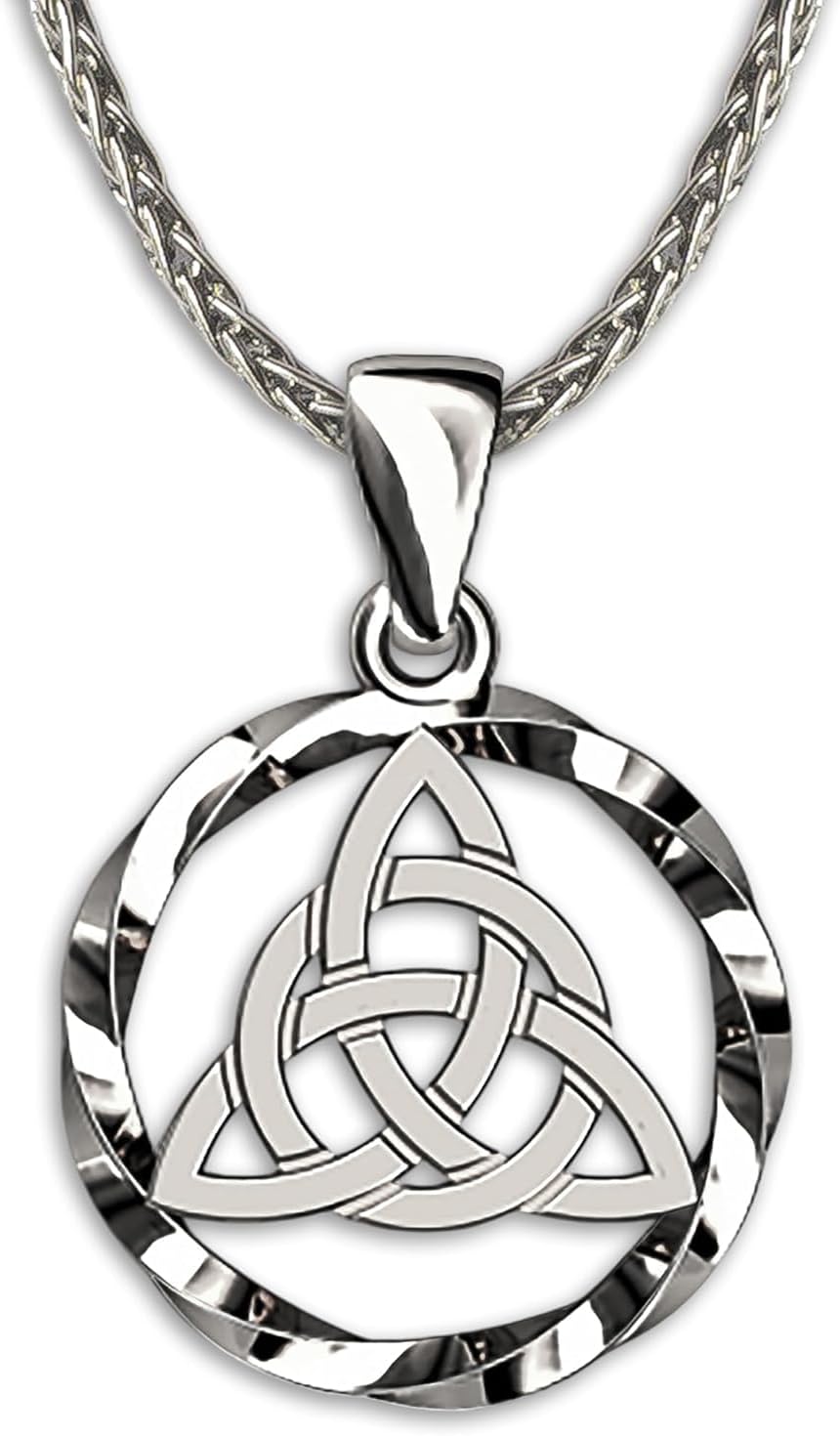 925 Sterling Silver Celtic Knot Necklace - Triquetra Amulet