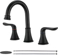 Bathroom Faucets 3 Hole 8 in Widespread Sink Faucet Black - Modern