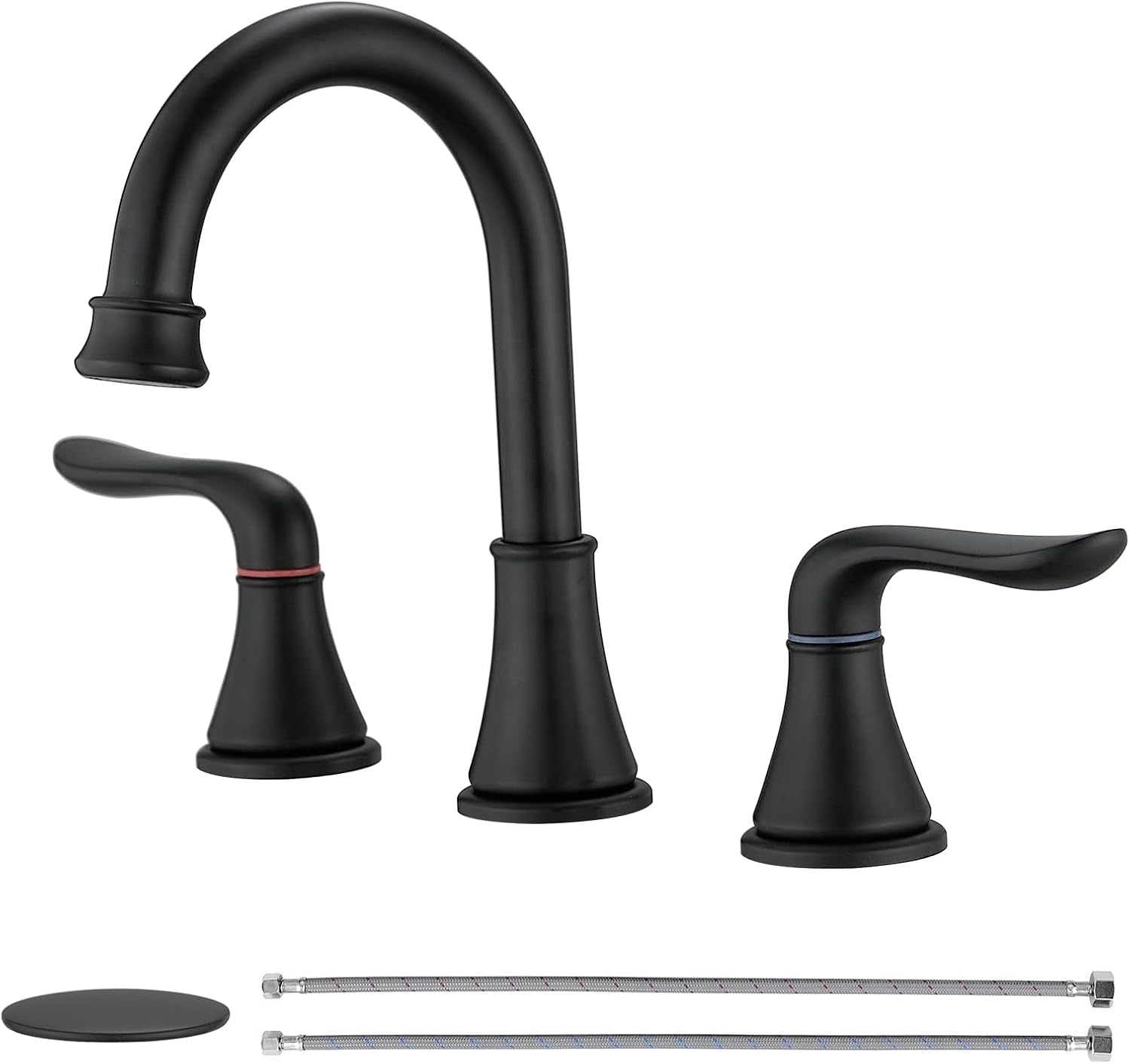 Modern 3 Hole Widespread Bathroom Faucet with Double Handles