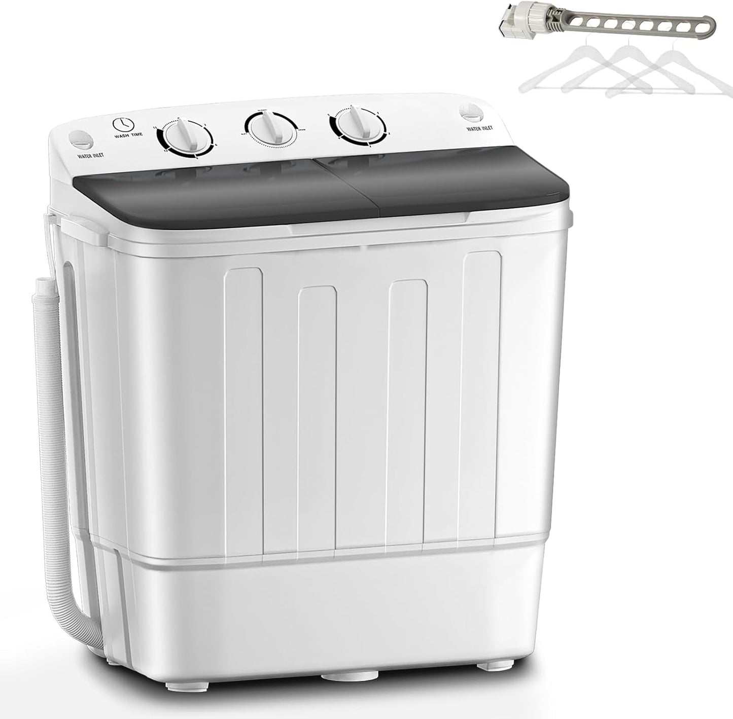 Portable Twin Tub Washing Machine: 18lbs Capacity, Time Control - Ideal for RV & Camping!