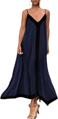 Women's Summer Maxi Dress Spaghetti Strap V Neck - Flowy Elegant Look