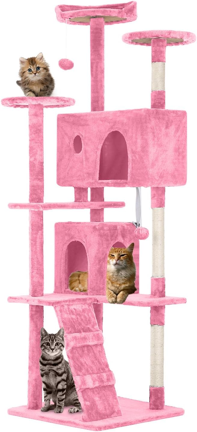 FDW Cat Tree 70in Multi-Level Durable Cat Tower for Indoor Cats