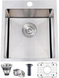 VCCUCINE 15 x 17 in Topmount Bar Sink - Compact Durable Prep Sink