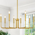 Farmhouse Chandelier 8-Light Gold Dining Light Fixture - Classic
