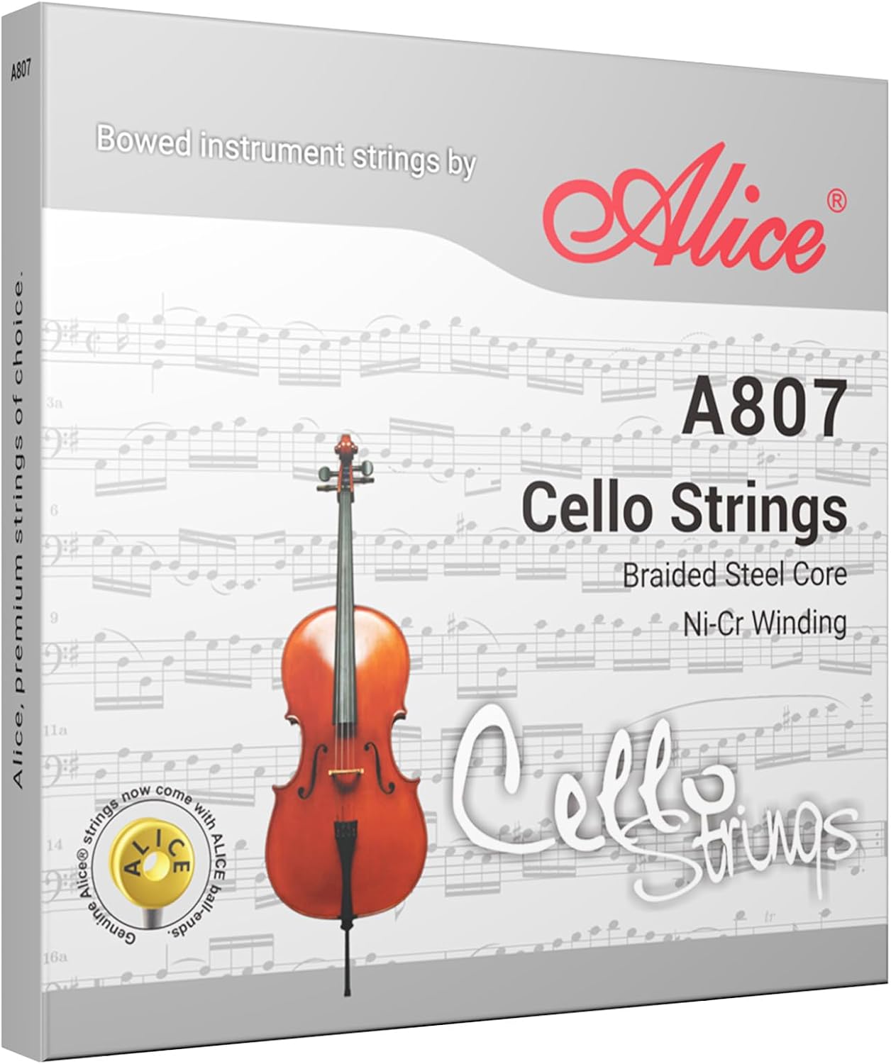 Alice 4/4 Cello Strings Set for Concert Performance - A807