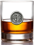11oz Old Fashioned Whiskey Rocks Glass with Monogram Initial (J)