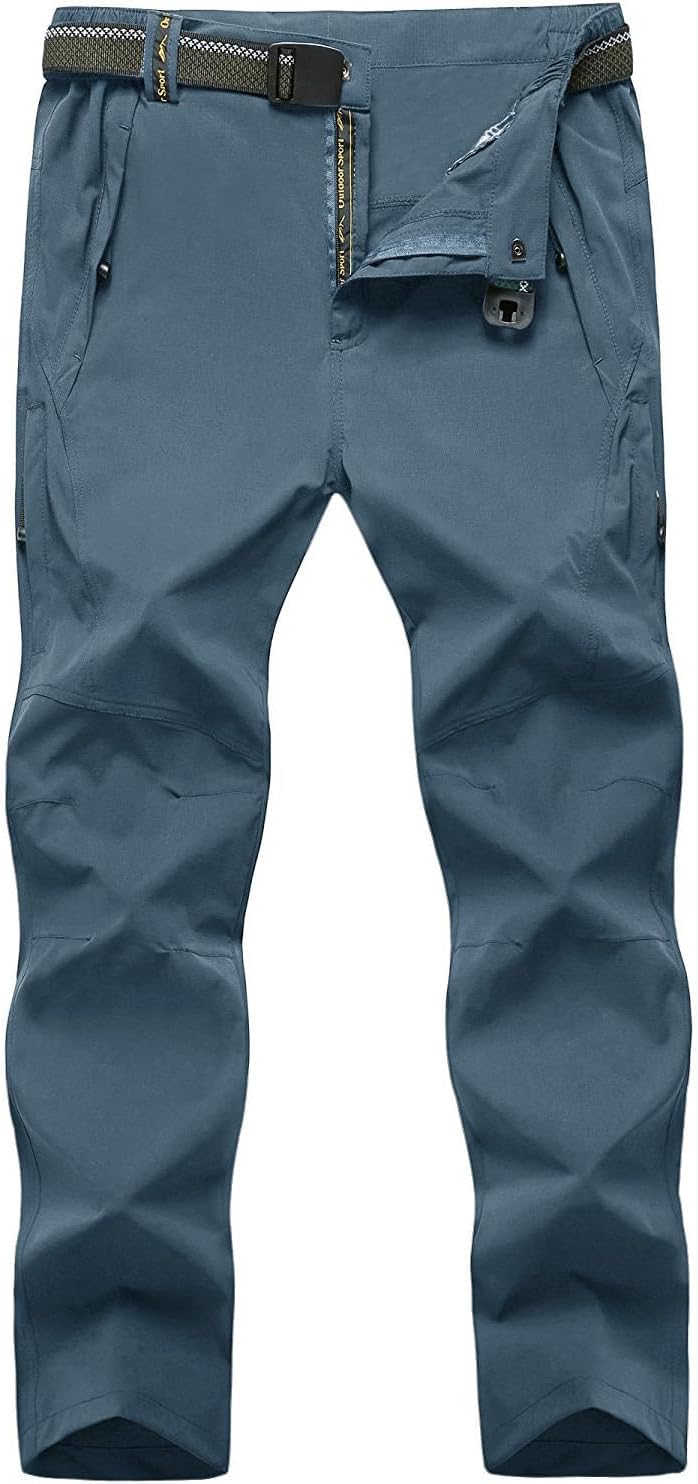 TBMPOY Men's Lightweight Hiking Pants with 5 Zip Pockets
