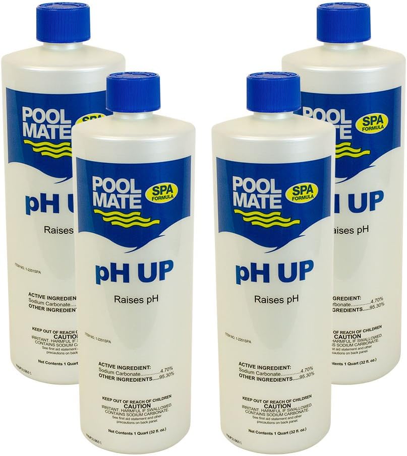Pool Mate Liquid pH Increaser for Hot Tub - 1-Quart 4-Pack