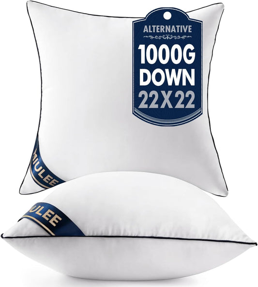 Premium 22x22 Pillow Inserts Set of 2 for Cozy Comfort