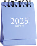 2025 Mini Desk Calendar Simple Style Monthly Schedule - Blue