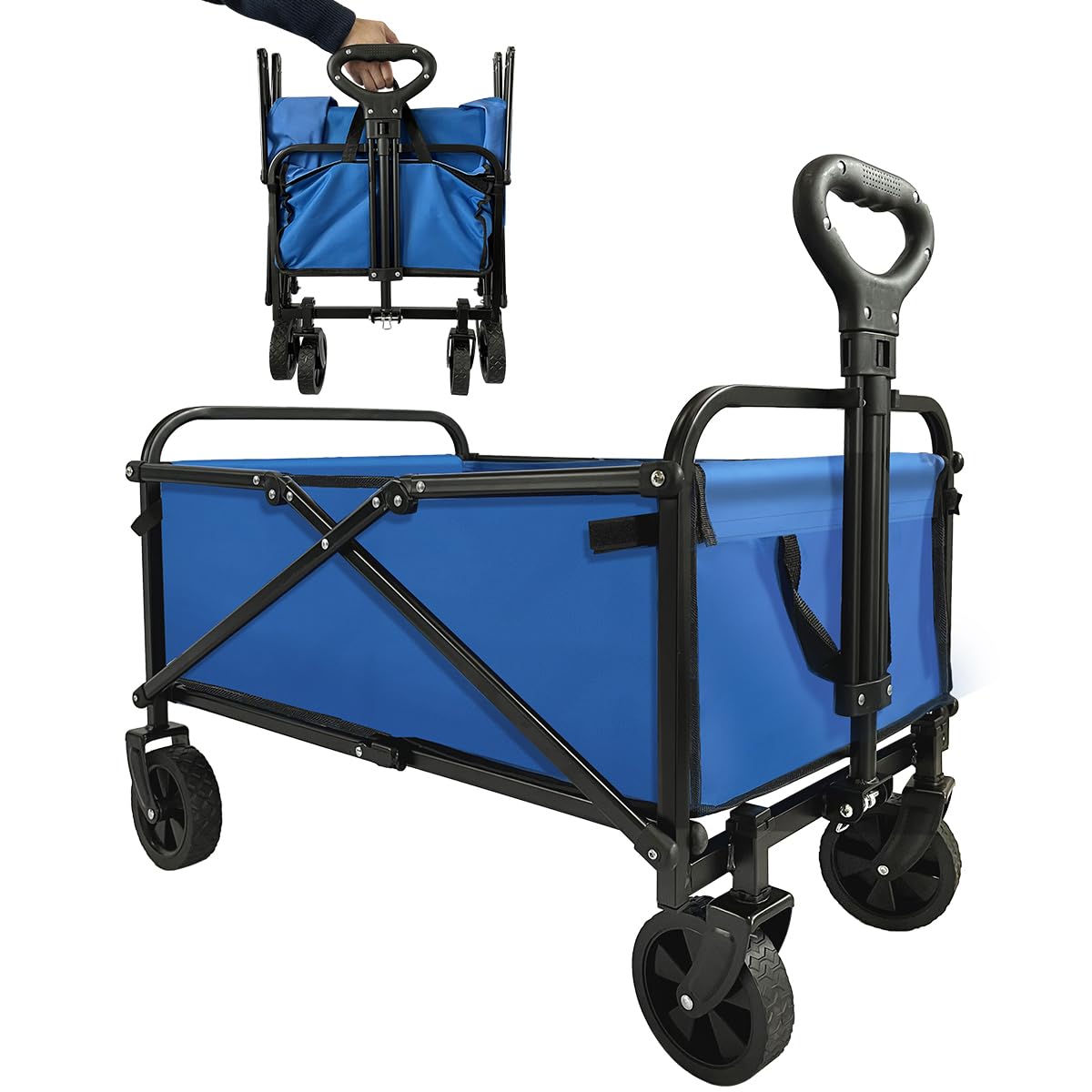 Large Capacity Collapsible Wagon for Easy Transport - Blue