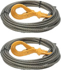 3/8 in x 75 ft Swaged Winch Cable 2 Pack - Heavy Duty Tow Rope