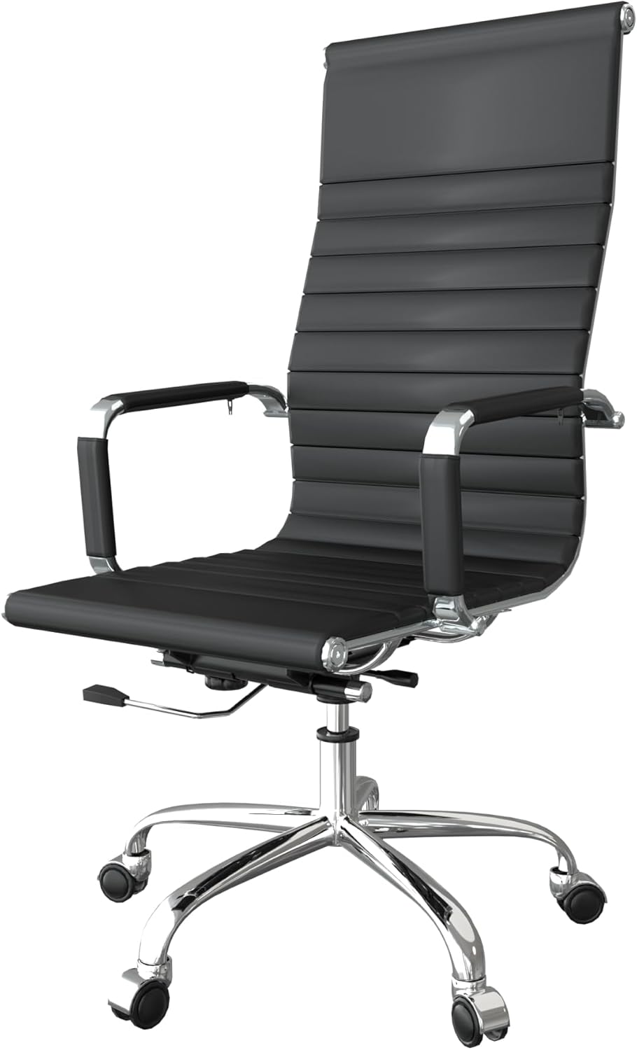 Executive Ergonomic Swivel Chair - Black PU Leather