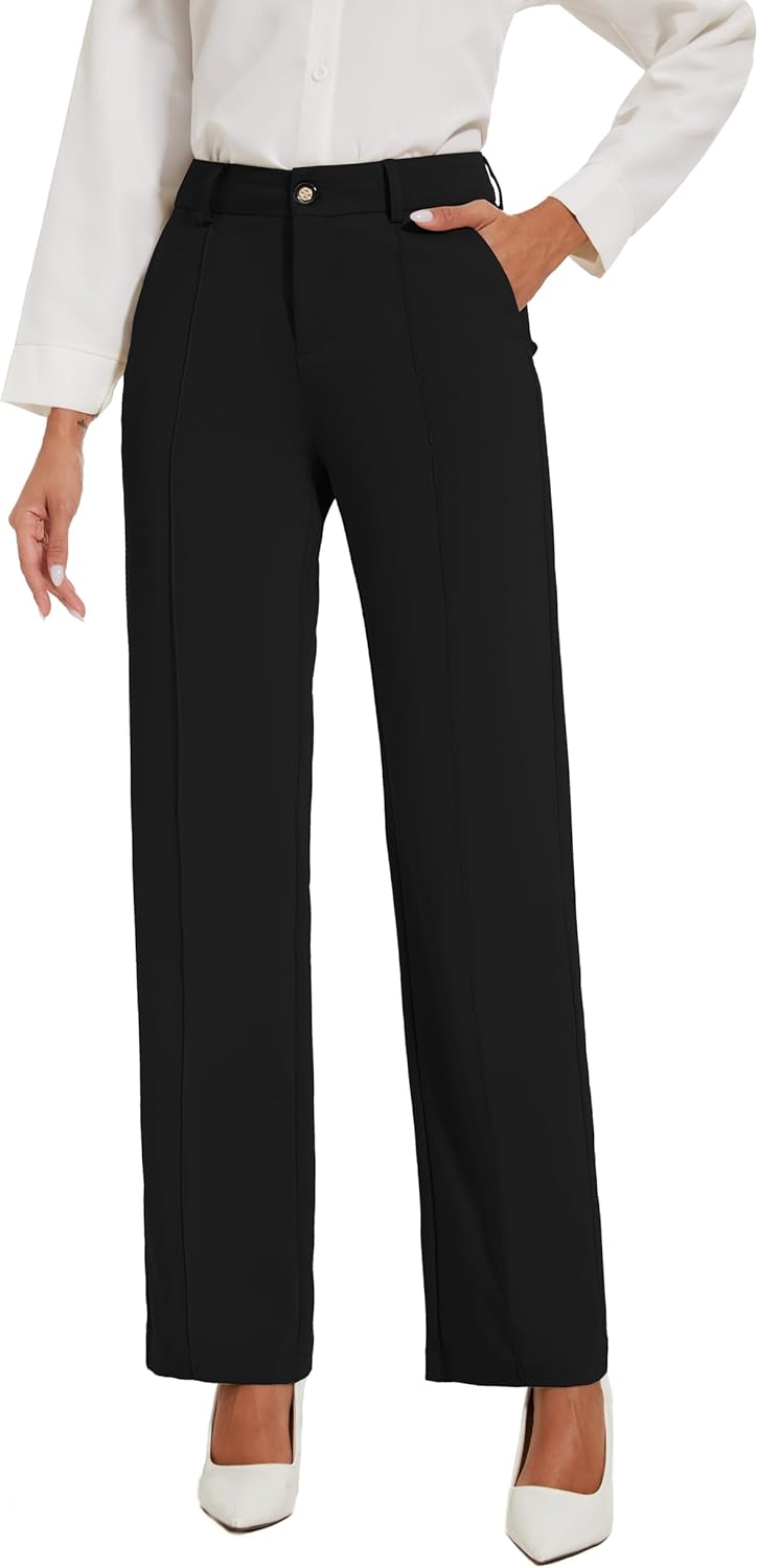 Womens Dress Pants Stretchy Business Casual Work Pants Straight Leg