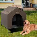 42 in 2-in-1 Elevated Dog House for Medium Dogs - Weatherproof Comfort