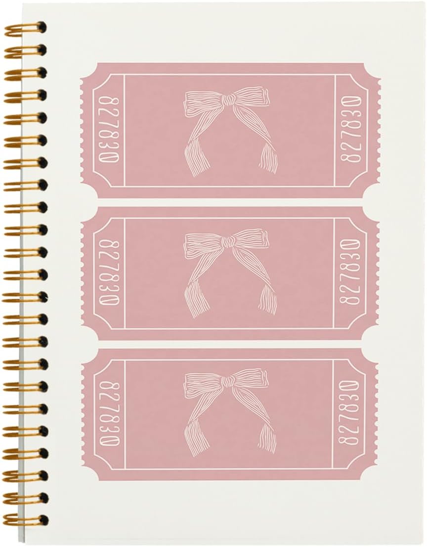 Cute Pink Bow Journal - Girly & Preppy Spiral Notebook