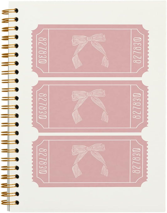 Cute Pink Bow Journal - Girly & Preppy Spiral Notebook