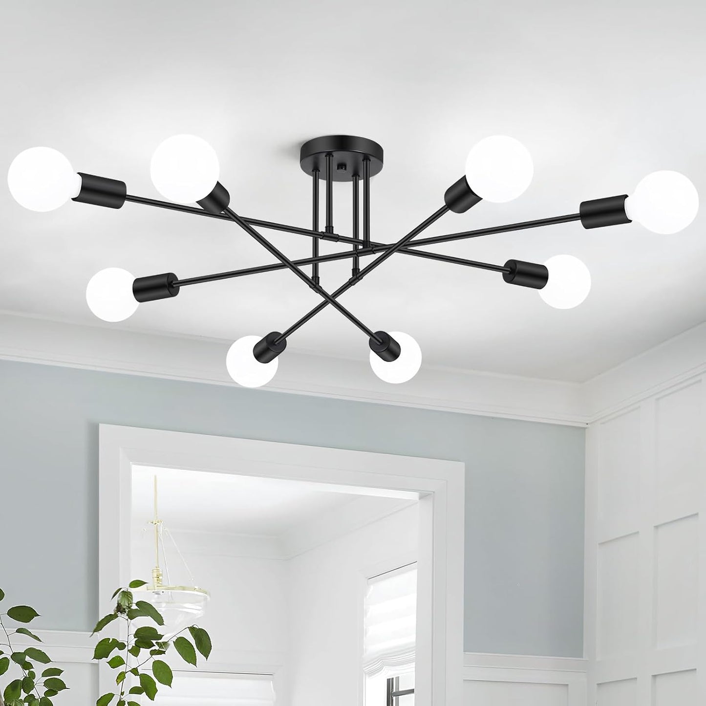 Modern Sputnik Chandelier 8-Light Fixture for Home Decor