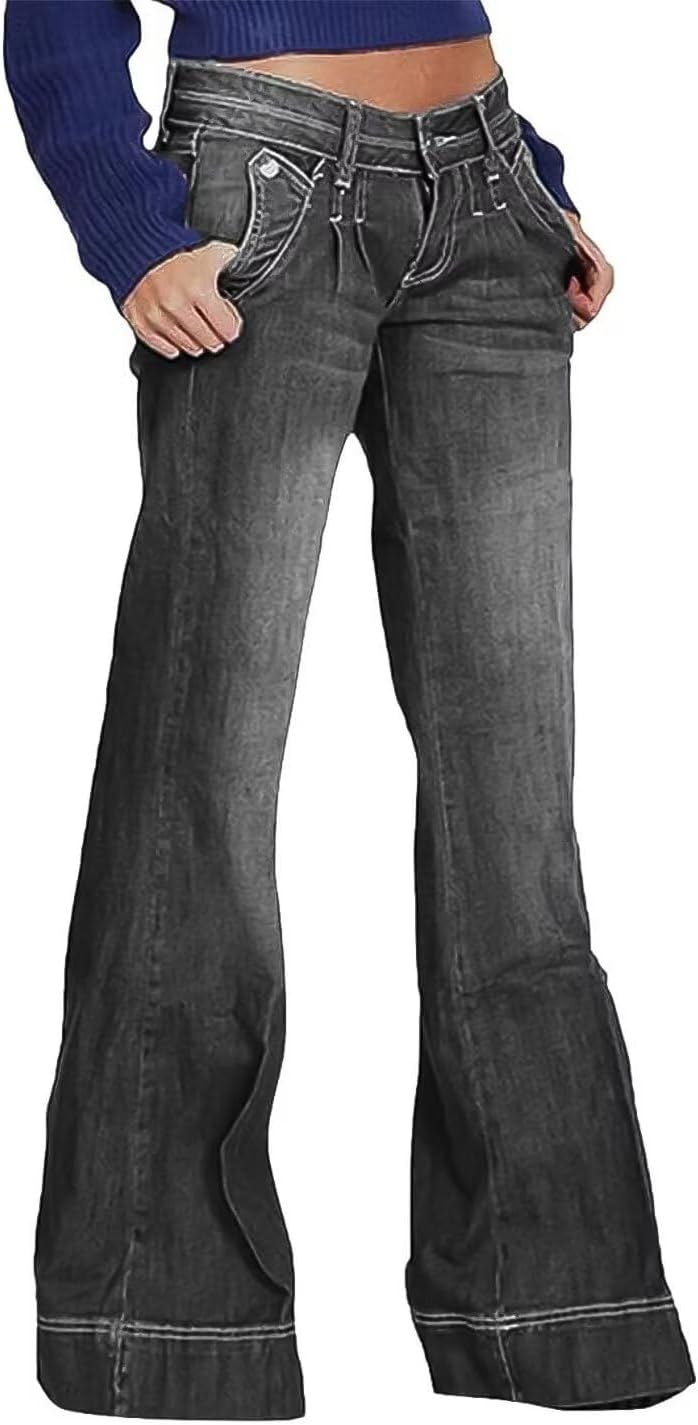 Flamingals Low Rise Wide Leg Baggy Jeans for Stylish Comfort