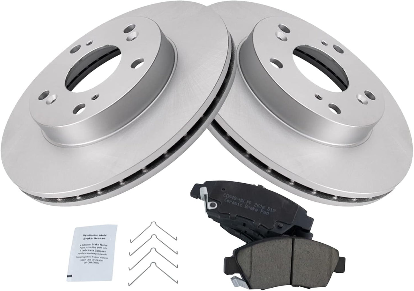 TRQ Front Brake Pad & Rotor Kit for Acura RSX and Honda Civic
