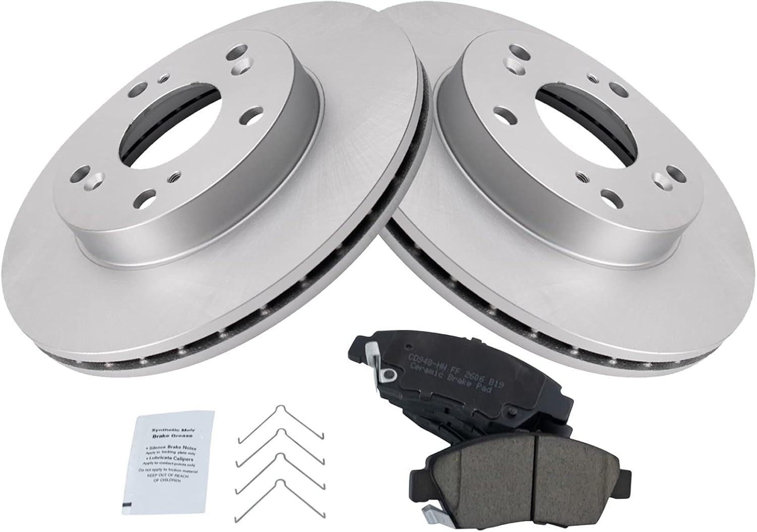 TRQ Front Brake Pad & Rotor Kit for Acura RSX and Honda Civic