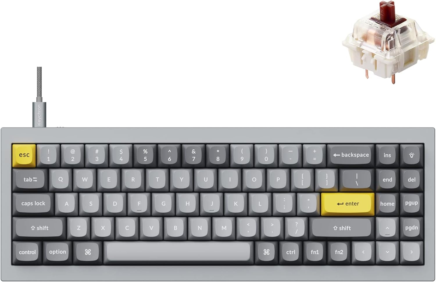 Keychron Q7 Wired Mechanical Keyboard: Hot-swappable G Pro Blue Switch