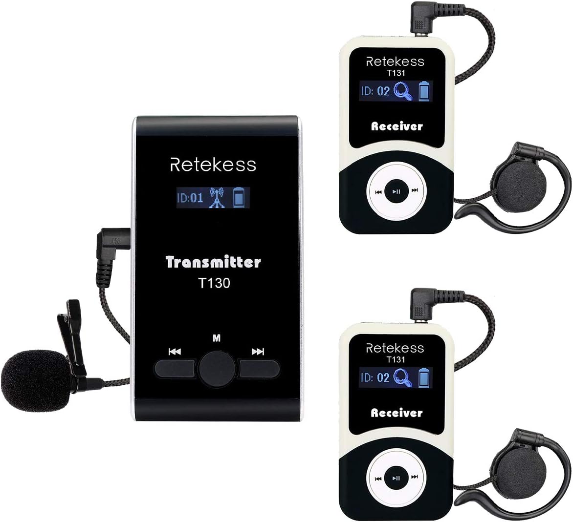 Retekess T130 Wireless Audio Tour Guide System for Easy Listening