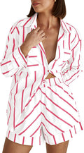 Trendy Tankaneo Women's Striped Two Piece Outfit for Casual Wear