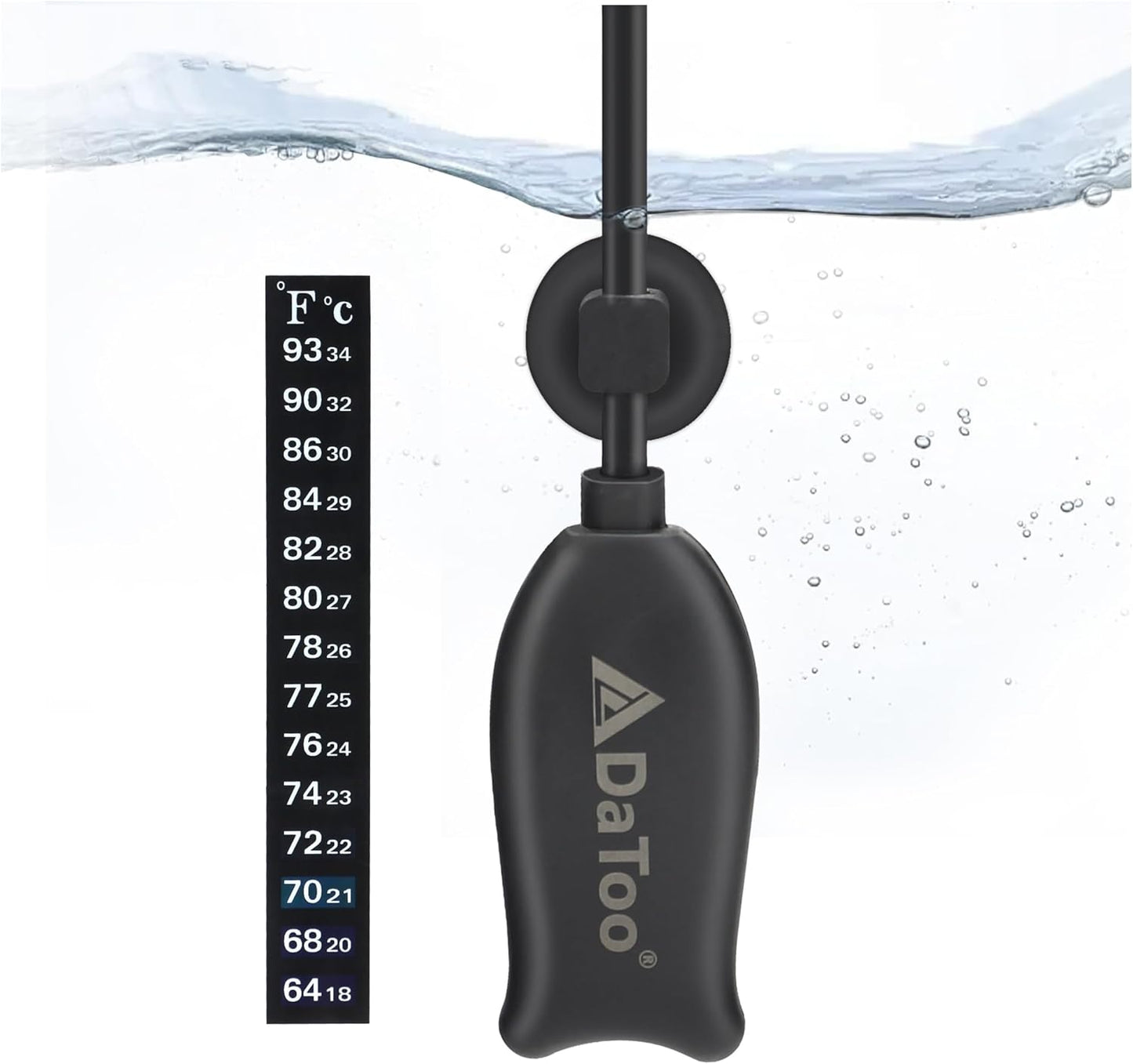 DaToo 6W Submersible Betta Heater + Free Thermometer - Ideal for 2 Gallon Tanks