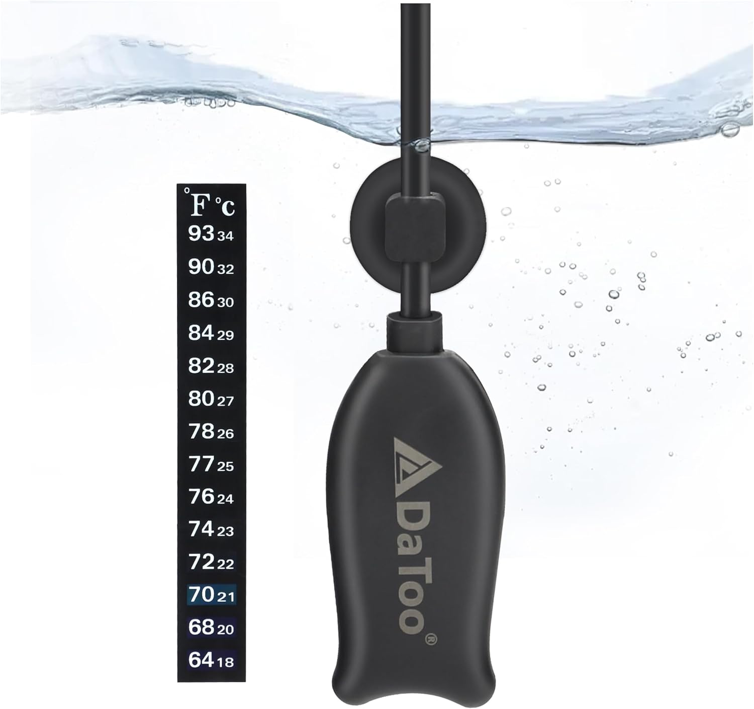 DaToo 6W Submersible Betta Heater + Free Thermometer - Ideal for 2 Gallon Tanks