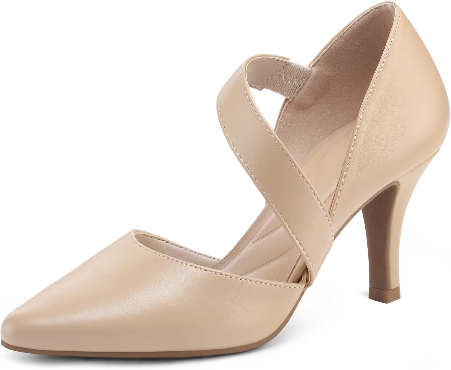mysoft Women's Pointed Toe Low Stiletto Heel Dress Pumps Shoes