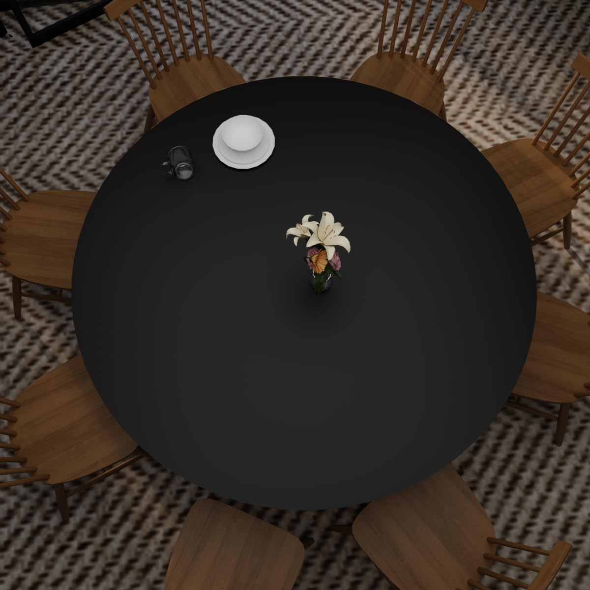 Round Table Pad 48 Inch Leather Table Cover Dining Protector