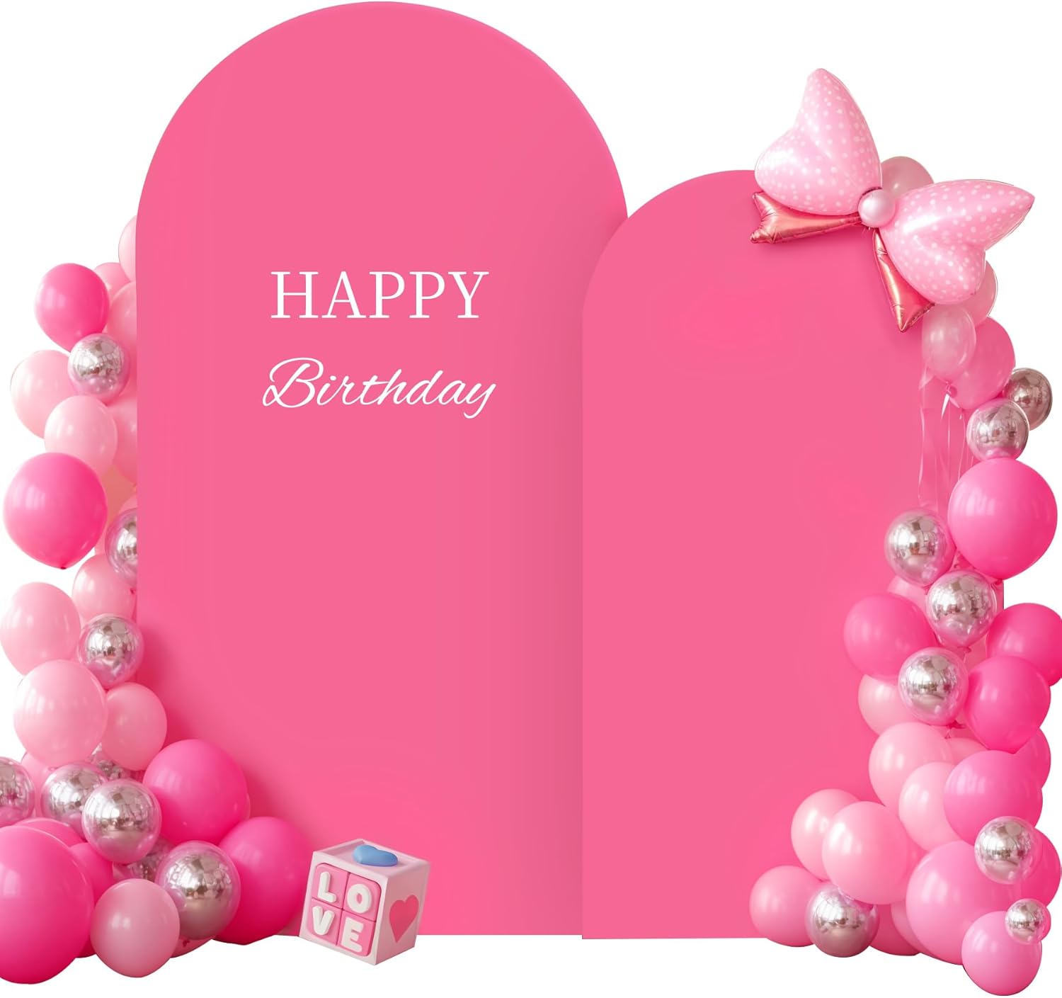 Hot Pink Arch Backdrop Cover Set for Wedding and Party Decor