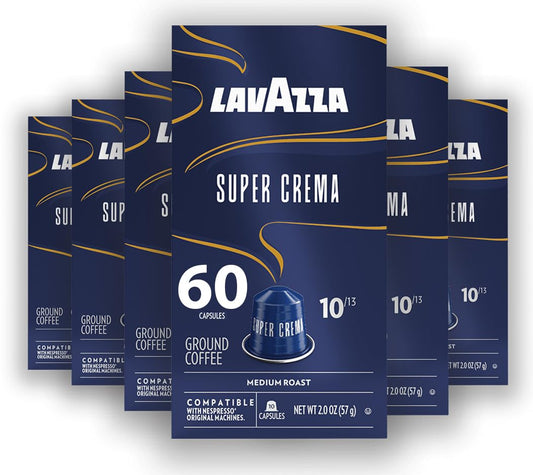 Lavazza Super Crema Capsules for Nespresso Machines - 60 Count