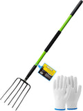57 Inch Heavy Duty Garden Fork with Cushion Grip for Comfort