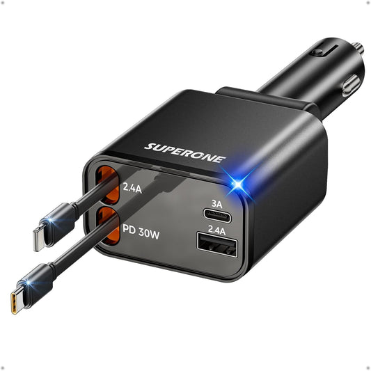69W Retractable Car Charger by SUPERONE