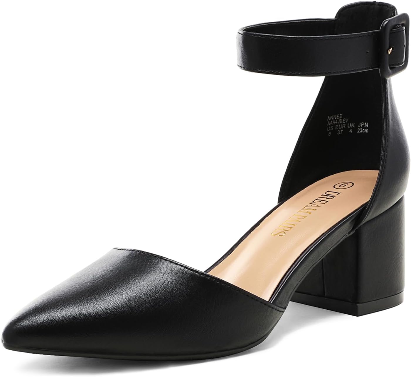 DREAM PAIRS ANNEE Pointed Toe Low Chunky Heels Pump Shoes Review