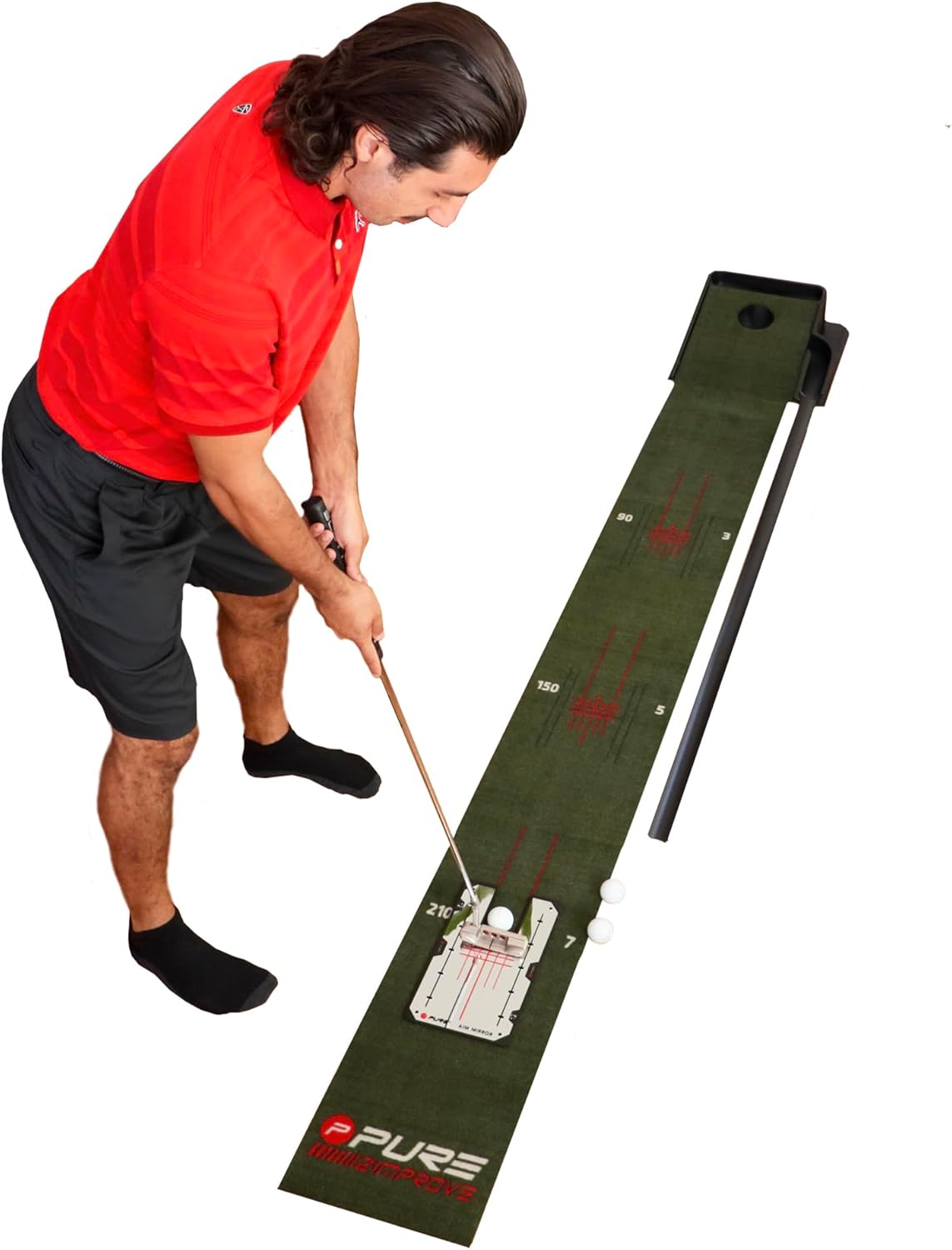 Improve Your Putting Skills Anywhere with Pure2Improve 9ft Golf Mat