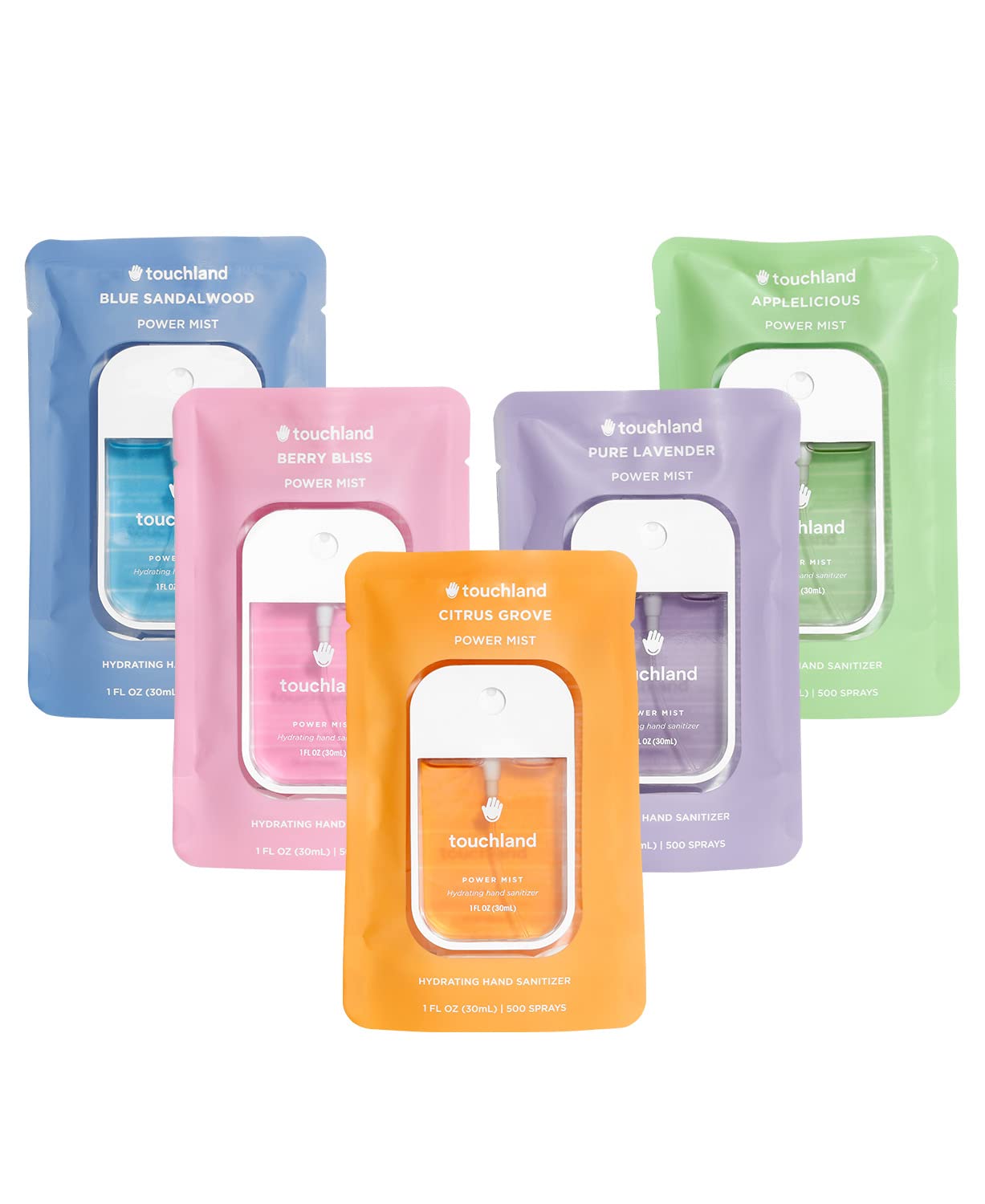 Touchland Power Mist Hydrating Hand Sanitizer Spray Set of 5