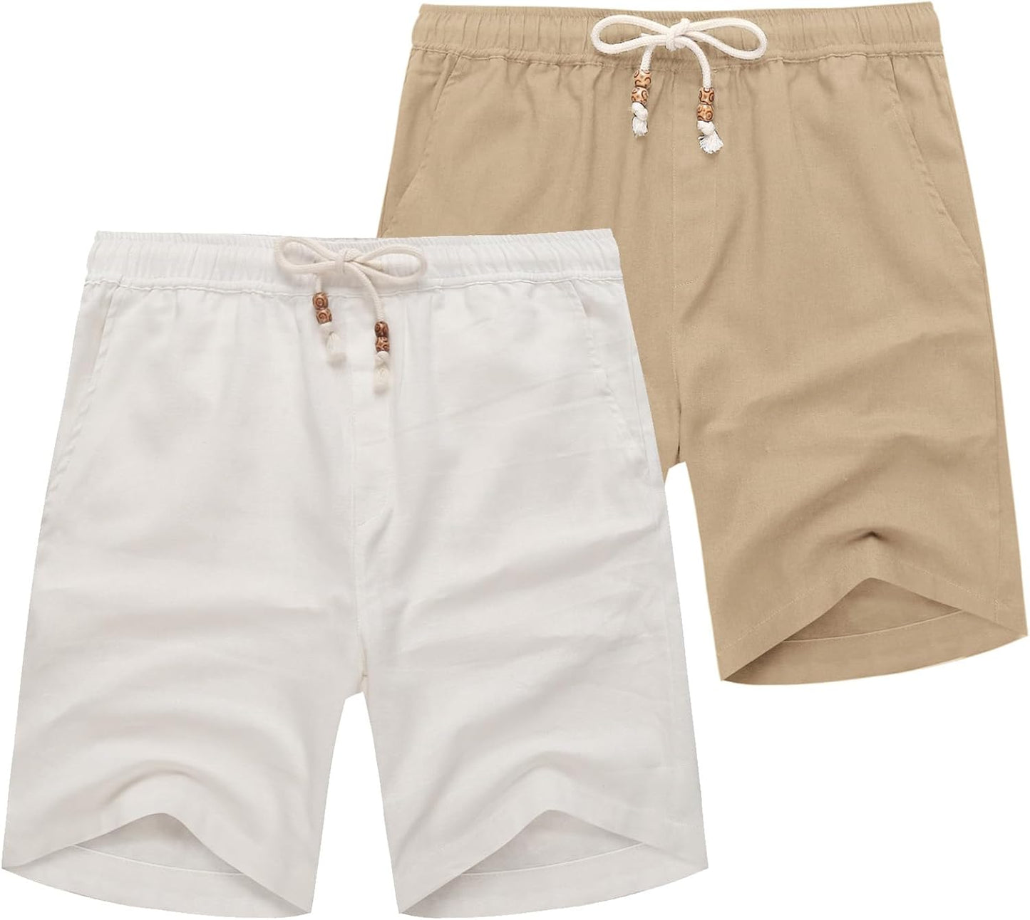 COOFANDY Men's Linen Shorts for Casual Summer Beach Wear