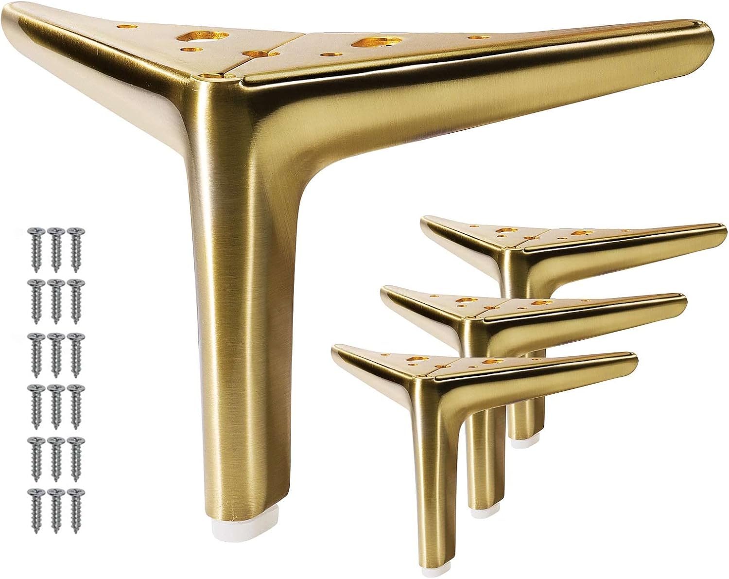 6-inch Brushed Gold Furniture Legs for Modern Furniture Upgrade