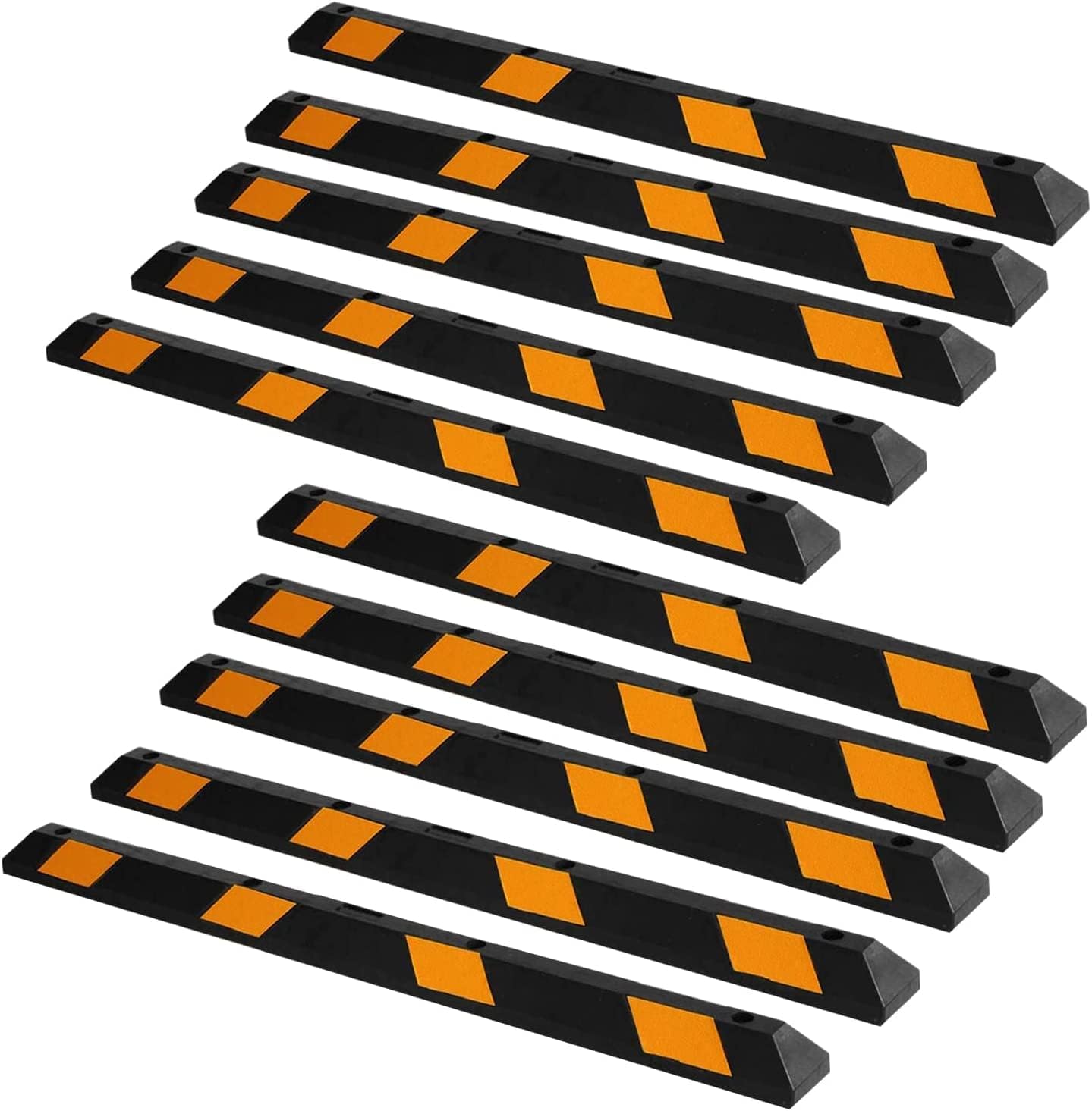 ZONETECH Large Heavy Duty Rubber Parking Curb for Vehicles
