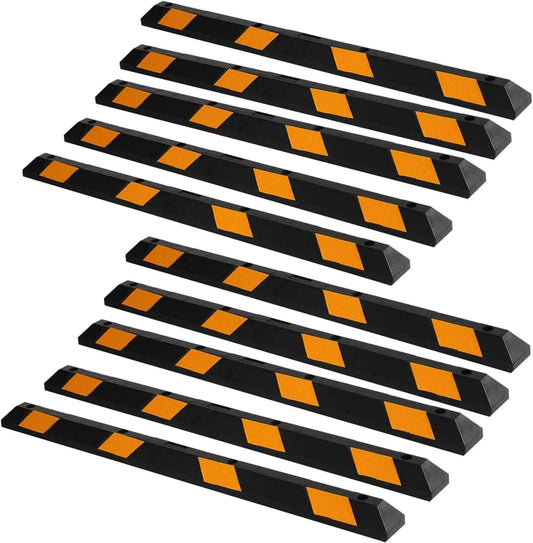 ZONETECH Large Heavy Duty Rubber Parking Curb for Vehicles
