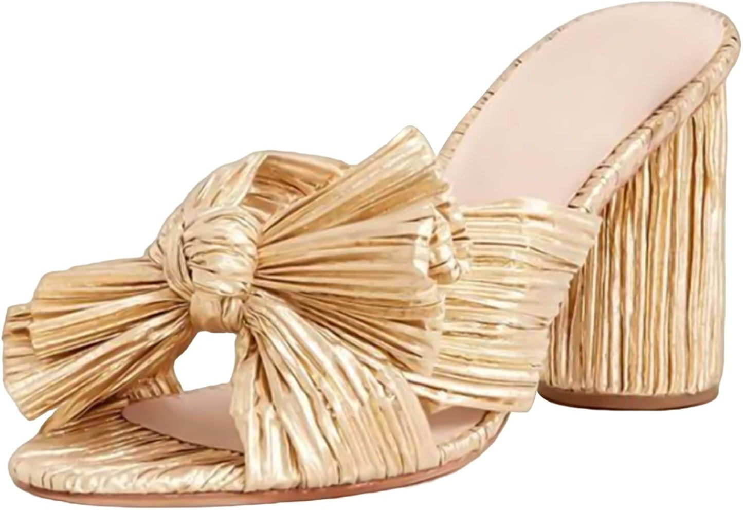 MICIFA Women's Bow Heeled Sandals for Elegant Weddings and More