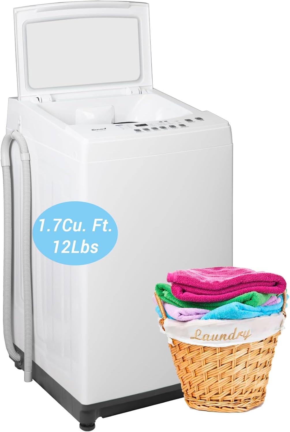 Smad 1.7 Cu. Ft. Portable Washing Machine - 6 Programs, Compact & Convenient!