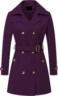 Chrisuno Women's Double Breasted Trench Coat - Mid-Length Belted this