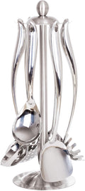 18/10 Stainless Steel Cooking Utensils Set 7-Piece - Rotating Stand