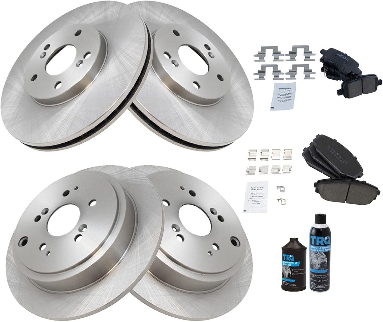 TRQ Brake Pad & Rotor Kit for 2001-2002 Acura MDX - Complete Set