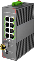8-Port PoE Gigabit Industrial Ethernet Switch - Hardened Din Rail